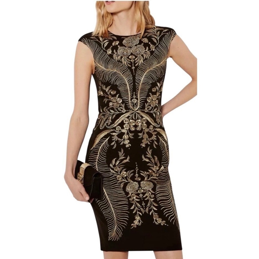 Karen Millen Embroidered Sheath Dress DB237 UK 8 US 4